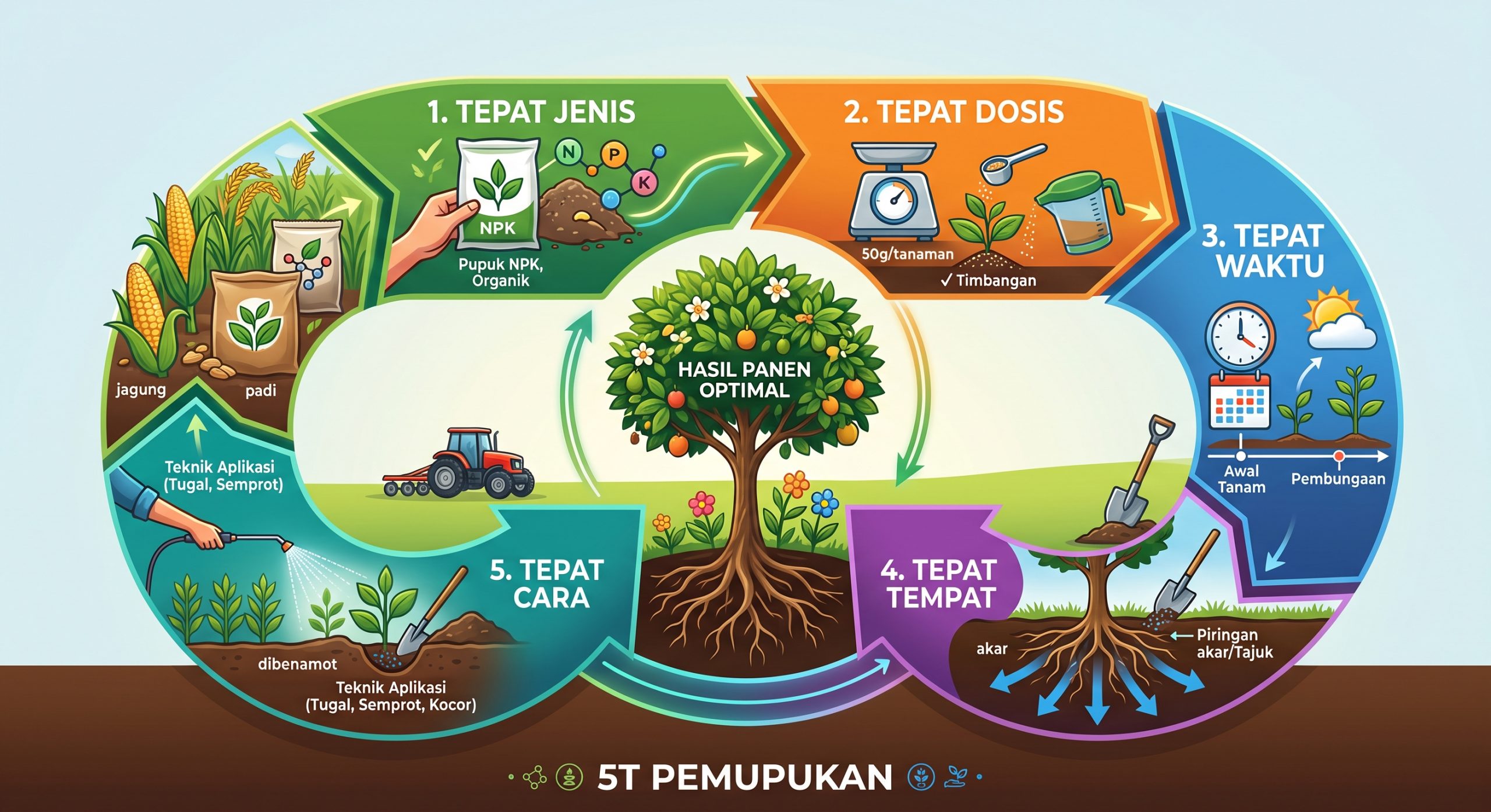 5T Pemupukan: Kunci Biar Tanaman Nggak Boros Pupuk Tapi Hasil Maksimal